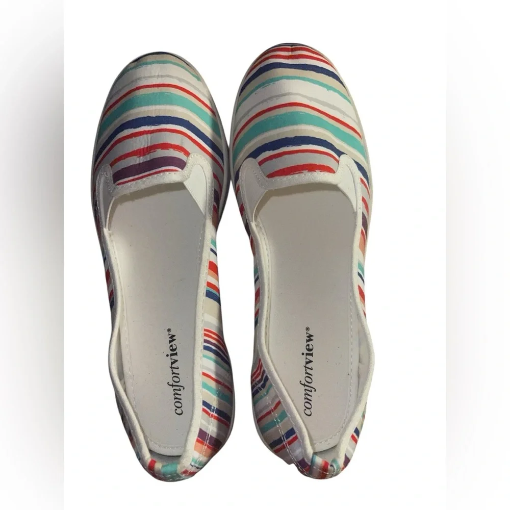 COMFORTVIEW THE DOTTIE SLIP ON SNEAKERS WOMENS FLATS MULTICOLOR SIZE 10M NO BOX